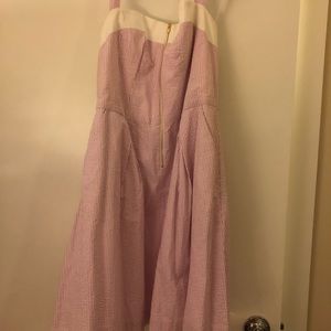 Pink seersucker Lilly Pulitzer halter dress